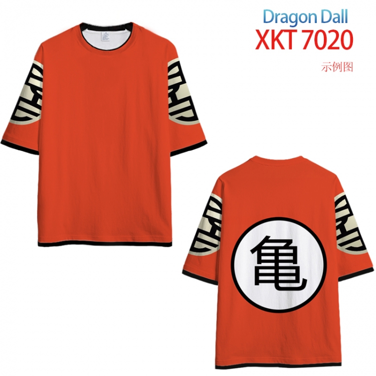DRAGON Ball Loose short-sleeved T-shirt with black (white) edge 9 sizes from S to 6XL XKT7020