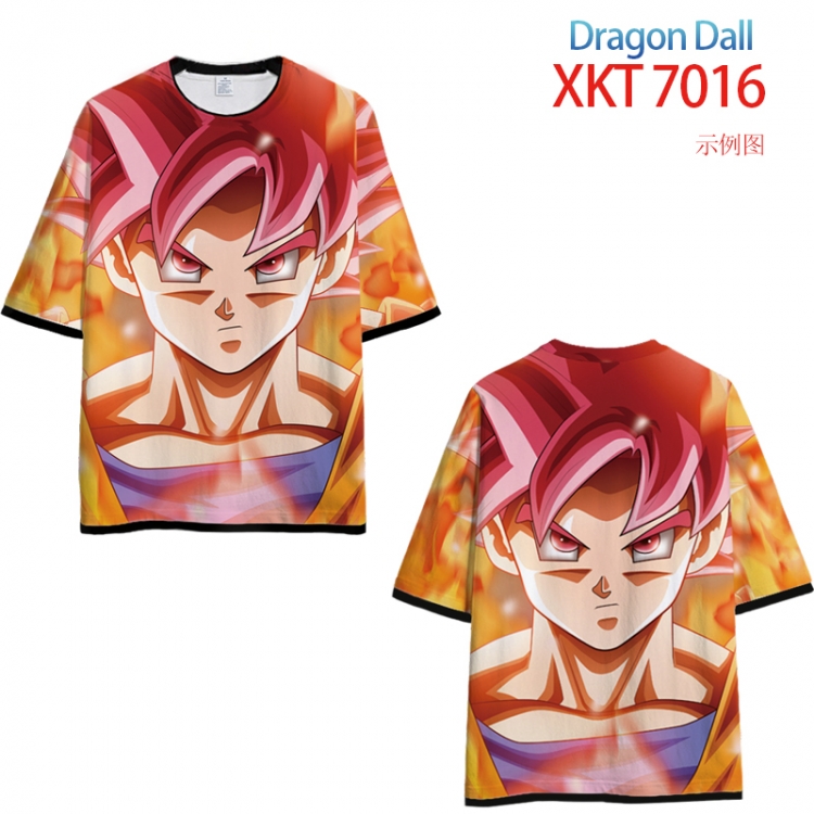 DRAGON Ball Loose short-sleeved T-shirt with black (white) edge 9 sizes from S to 6XL XKT7016
