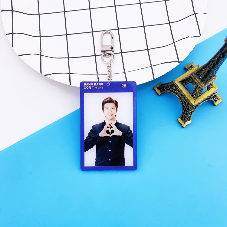 BTS RM New square Keychain pendant 4.5X7CM a set of 5