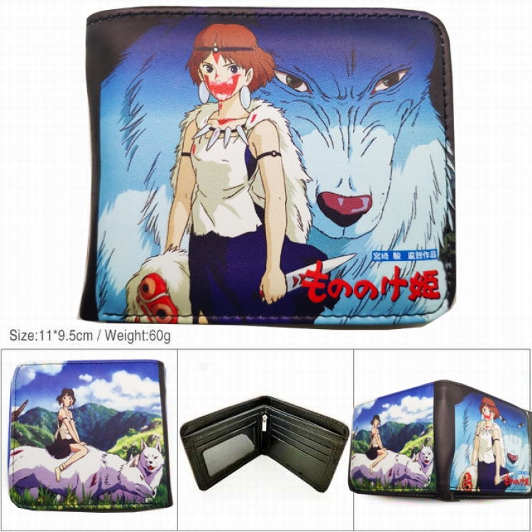 Princess Mononoke Short color picture two fold wallet 11X9.5CM 60G HK-629