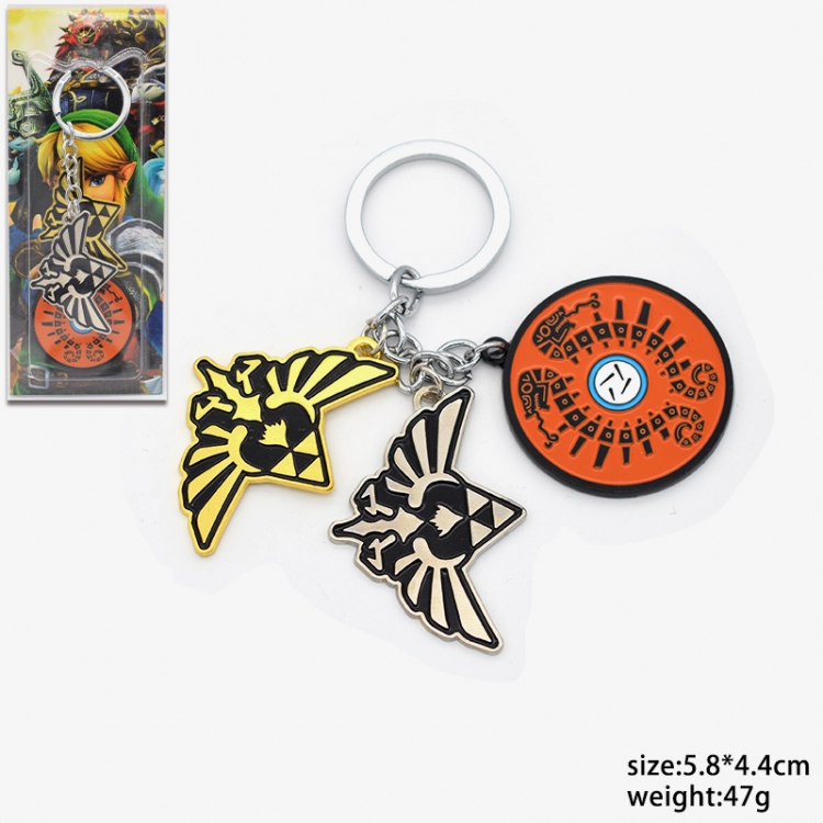 The Legend of Zelda Gold and silver round tag KeyChain 5.8x4.4cm Style 5