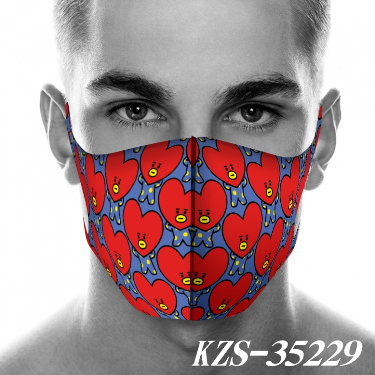 BT21 Anime 3D digital printing masks  price for 5 pcs KZS-35229A
