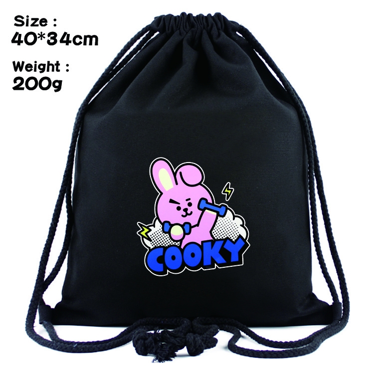 BTS  Anime Drawstring Bags Bundle Backpack  style 1