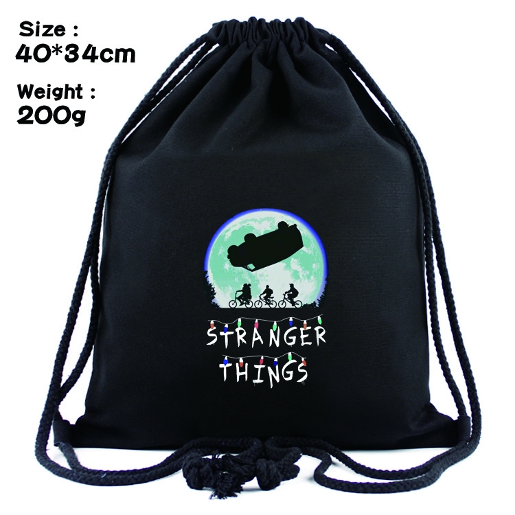Stranger Things Anime Drawstring Bags Bundle Backpack  40x34cm  style 1