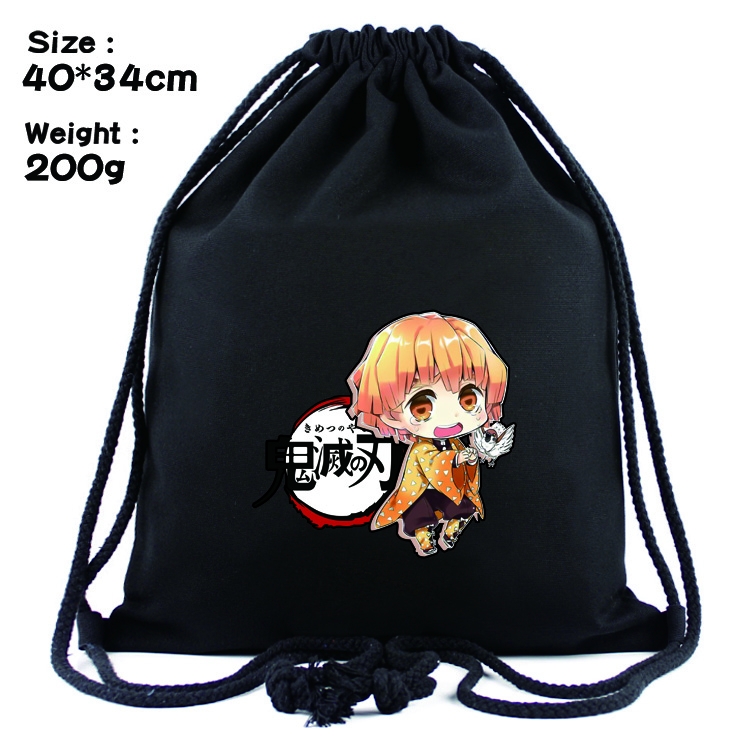 Demon Slayer Kimets Anime Drawstring Bags Bundle Backpack  40x34cm  style 11