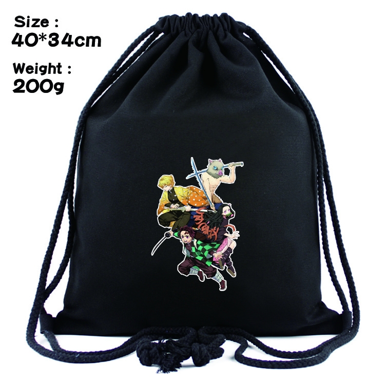 Demon Slayer Kimets Anime Drawstring Bags Bundle Backpack  40x34cm  style 1