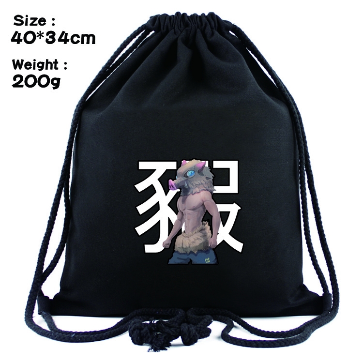 Demon Slayer Kimets Anime Drawstring Bags Bundle Backpack  40x34cm  style 5