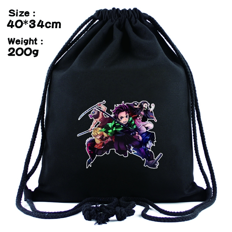 Demon Slayer Kimets Anime Drawstring Bags Bundle Backpack  40x34cm  style 8