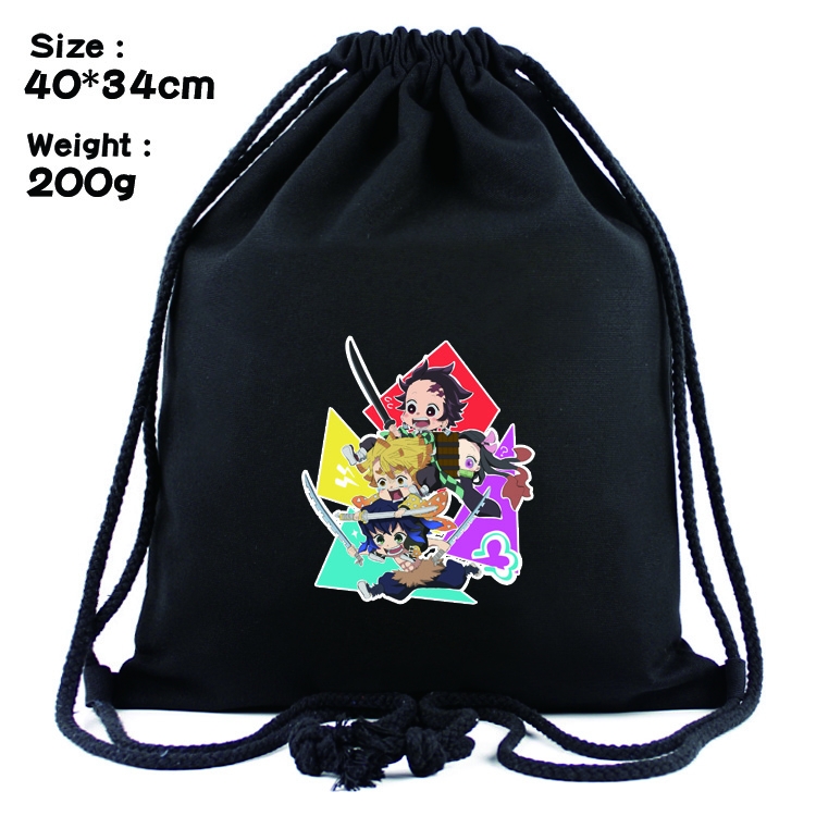 Demon Slayer Kimets Anime Drawstring Bags Bundle Backpack  40x34cm  style 7