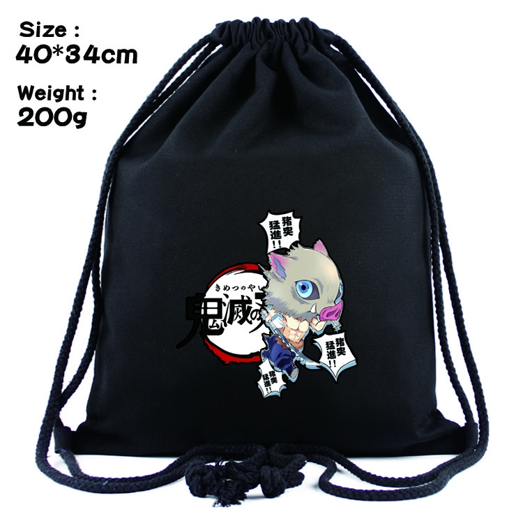 Demon Slayer Kimets Anime Drawstring Bags Bundle Backpack  40x34cm  style 13