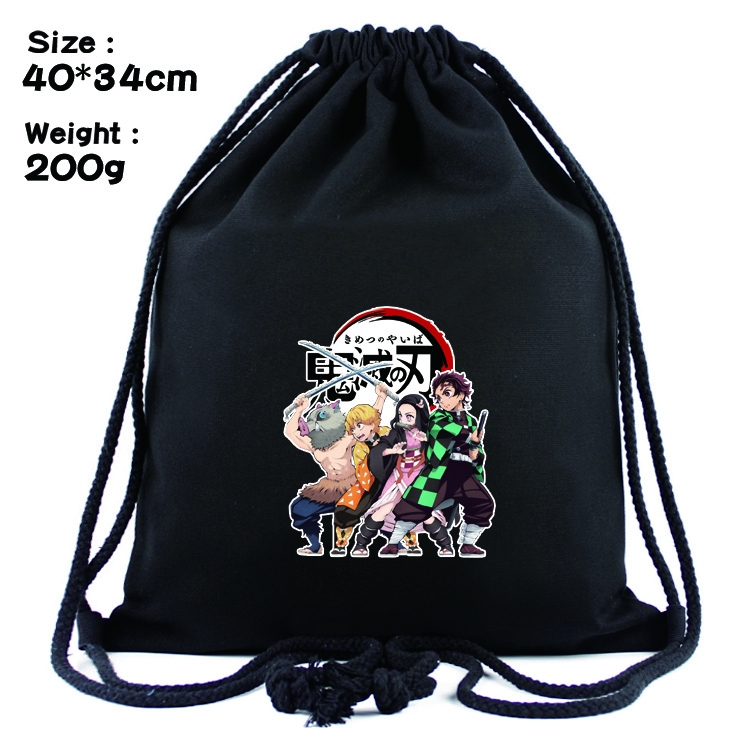 Demon Slayer Kimets Anime Drawstring Bags Bundle Backpack  40x34cm  style 3