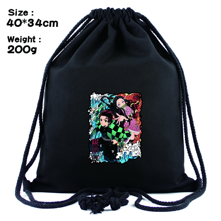 Demon Slayer Kimets Anime Drawstring Bags Bundle Backpack  40x34cm  style 6