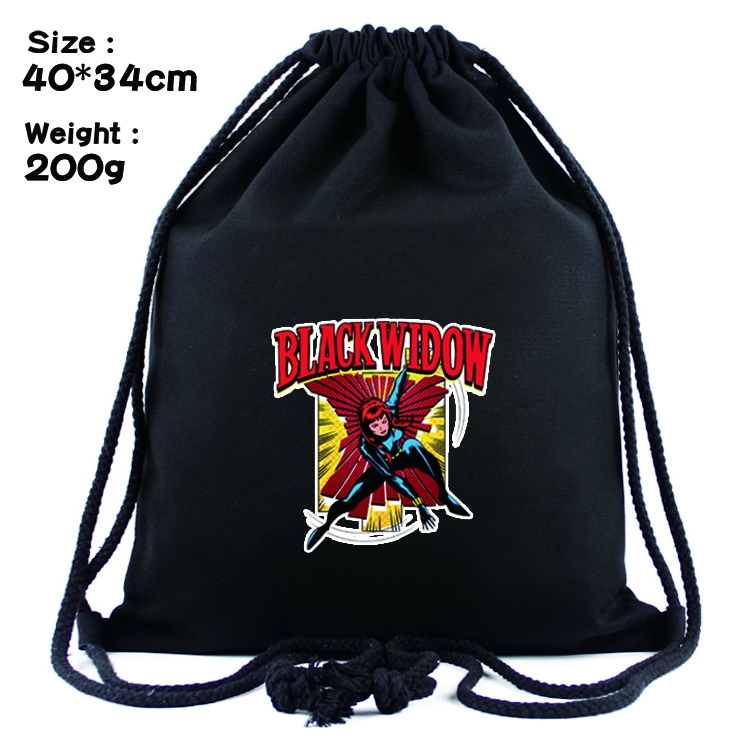 Superhero Black widow Anime Drawstring Bags Bundle Backpack    style 1