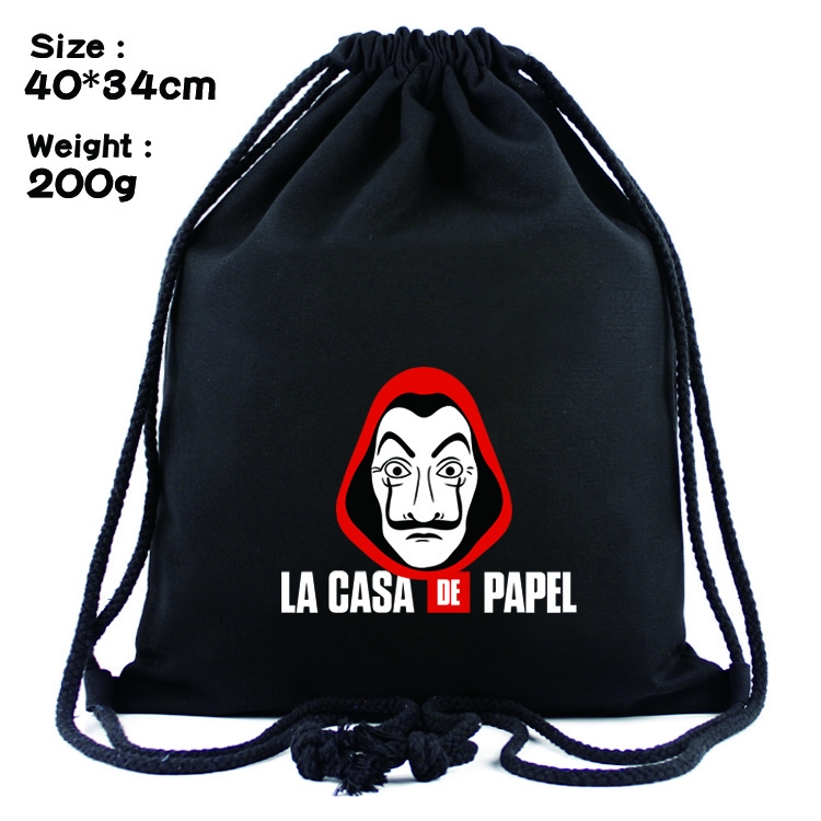 La casa de papel Anime Drawstring Bags Bundle Backpack  style 4