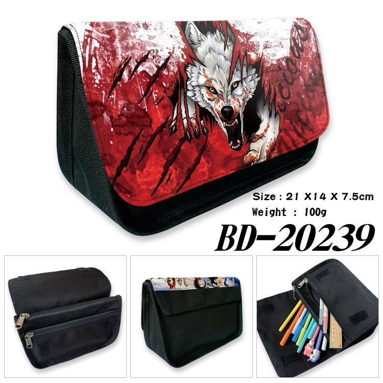 Anime double layer  canvas pencil bag wallet 21X14X7.5CM 100G