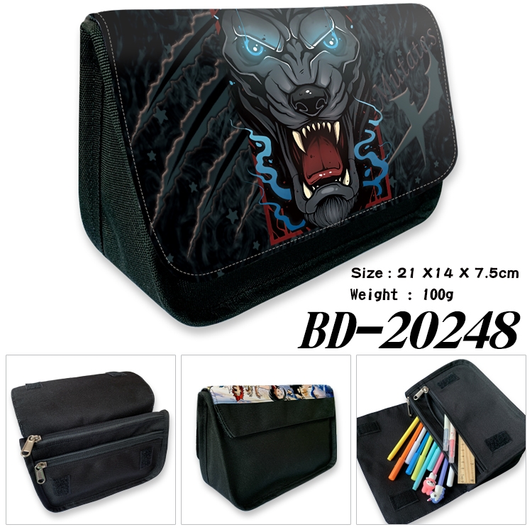 Anime double layer  canvas pencil bag wallet 21X14X7.5CM 100G