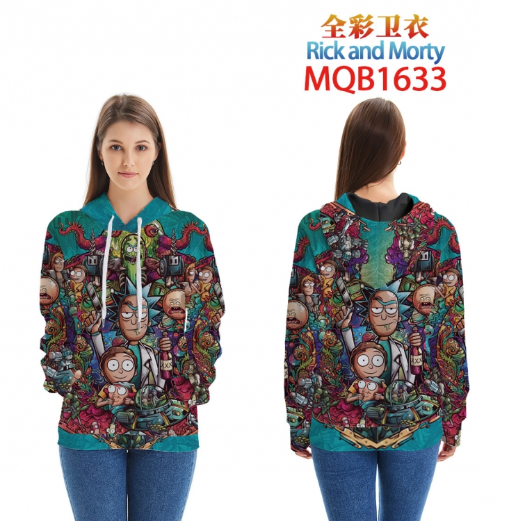 Rick and  Morty Man  Full Color Patch pocket Sweatshirt Hoodie EUR 2XS-4XL, 9 sizes MQB-1633