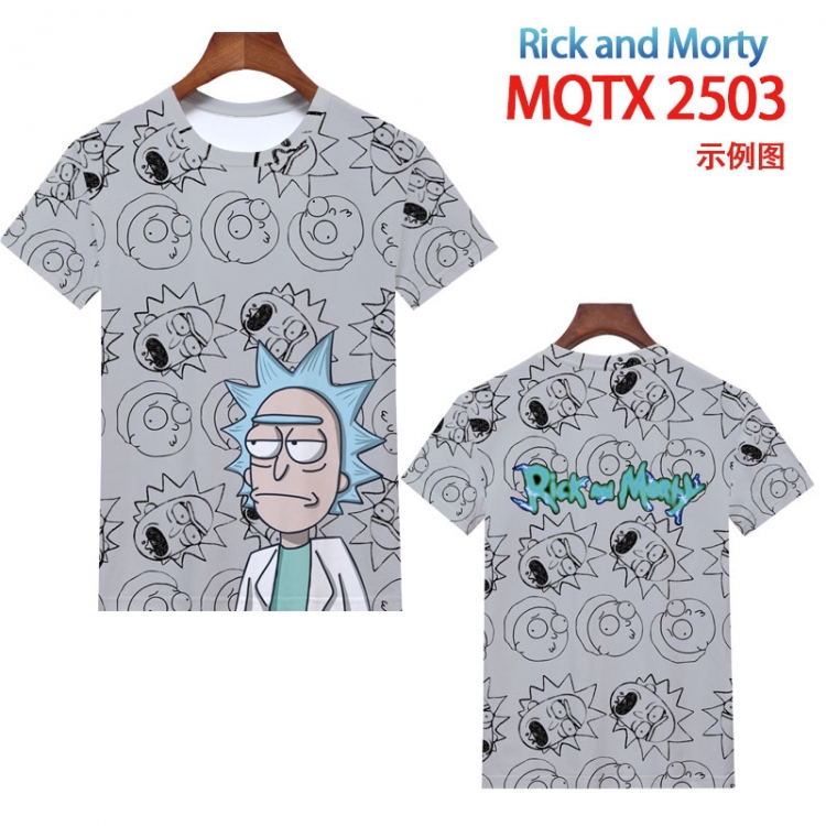 Rick and  Morty   Full color printing flower short sleeve T-shirt 2XS-4XL, 9 sizes MQTX-2503