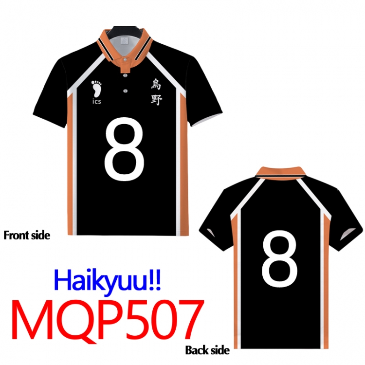 Haikyuu!!Full color POLO lapel short sleeve t-shirt M L XL XXL XXXL Number   MQP5078
