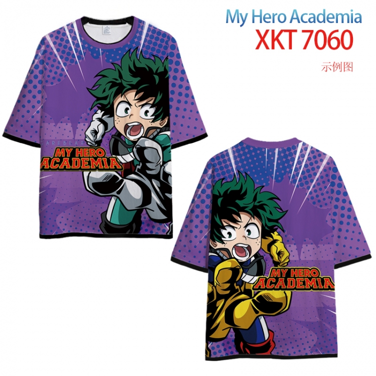 My Hero Academia Loose short-sleeved T-shirt with black (white) edge 9 sizes from S to 6XL XKT7060