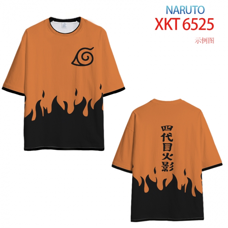 NARUTO Loose short-sleeved T-shirt with black (white) edge 9 sizes from S to 6XL XKT6525