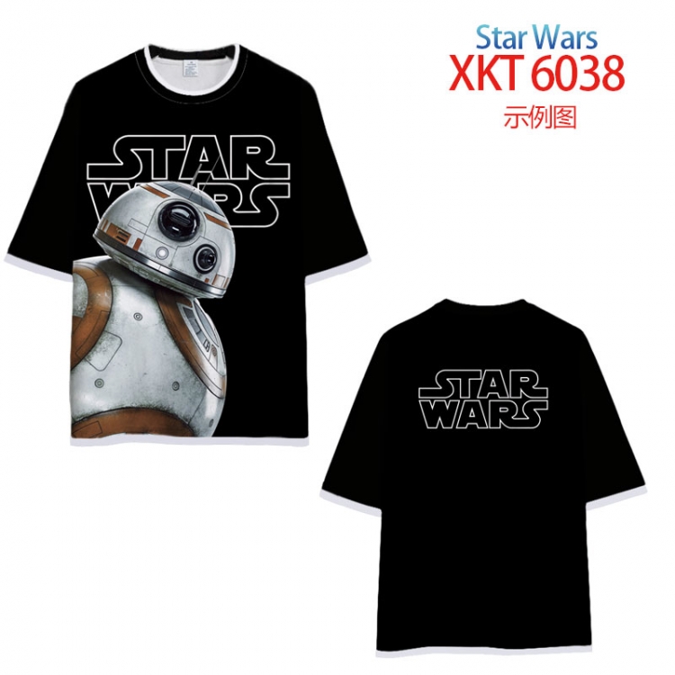 Star Wars Loose short-sleeved T-shirt with black (white) edge 9 sizes from S to 6XL XKT6038