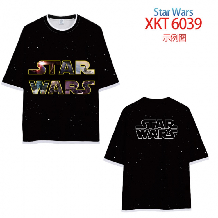 Star Wars Loose short-sleeved T-shirt with black (white) edge 9 sizes from S to 6XL XKT6039
