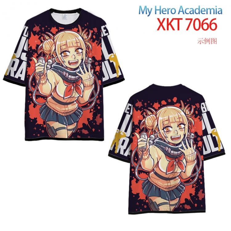 My Hero Academia Loose short-sleeved T-shirt with black (white) edge 9 sizes from S to 6XL XKT7066