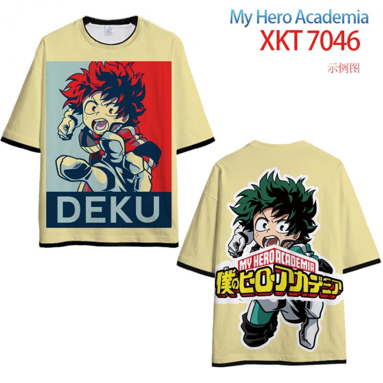 My Hero Academia Loose short-sleeved T-shirt with black (white) edge 9 sizes from S to 6XL XKT7046