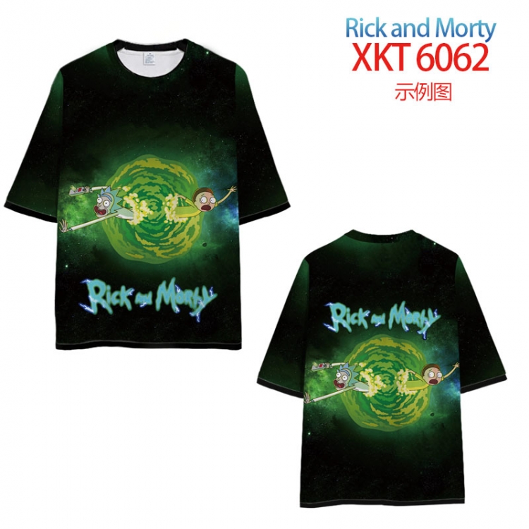 Rick and Morty Loose short-sleeved T-shirt with black (white) edge 9 sizes from S to 6XL XKT6062