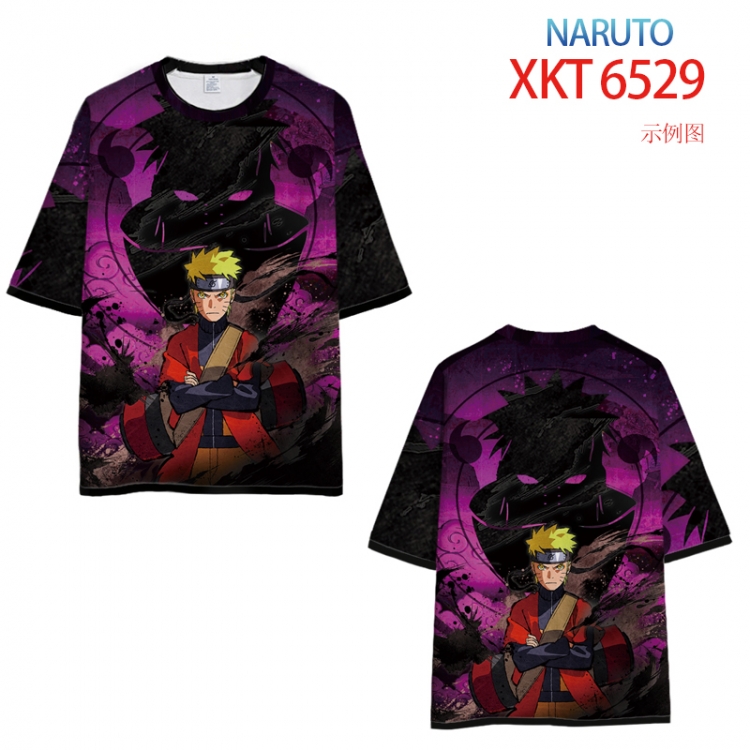 NARUTO Loose short-sleeved T-shirt with black (white) edge 9 sizes from S to 6XL XKT6529