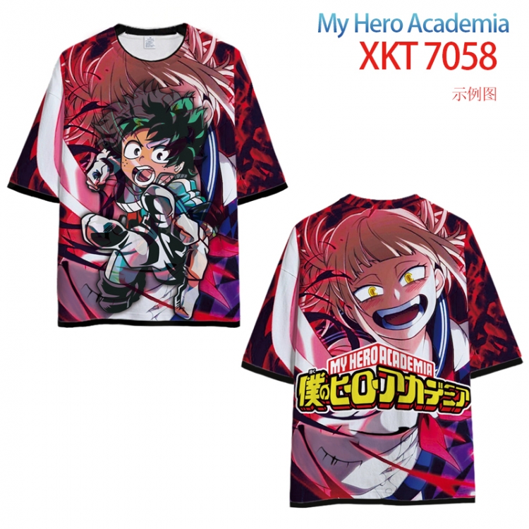 My Hero Academia Loose short-sleeved T-shirt with black (white) edge 9 sizes from S to 6XL XKT7058