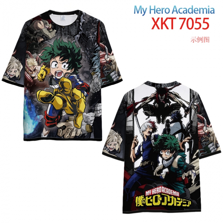 My Hero Academia Loose short-sleeved T-shirt with black (white) edge 9 sizes from S to 6XL XKT7055