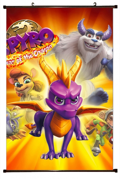 Spyro the Dragon Plastic pole cloth painting Wall Scroll 60X90CM SP-43 NO FILLING