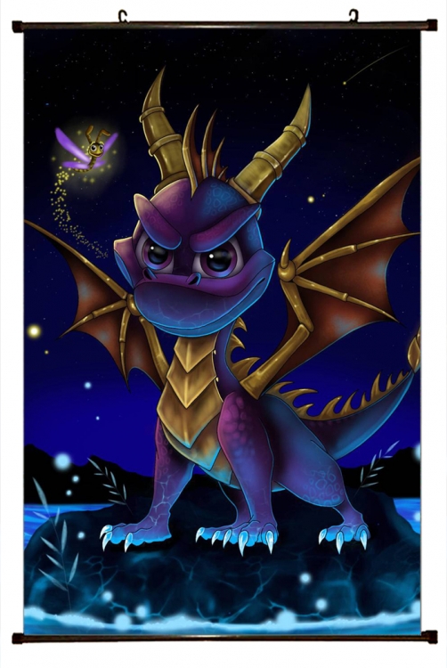 Spyro the Dragon Plastic pole cloth painting Wall Scroll 60X90CM SP-29 NO FILLING