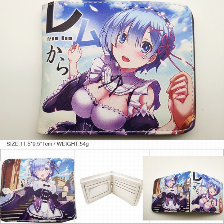 Re:Zero kara Hajimeru Isekai Seikatsu Anime color picture two fold  Short wallet 11X9.5CM 60G HK-655
