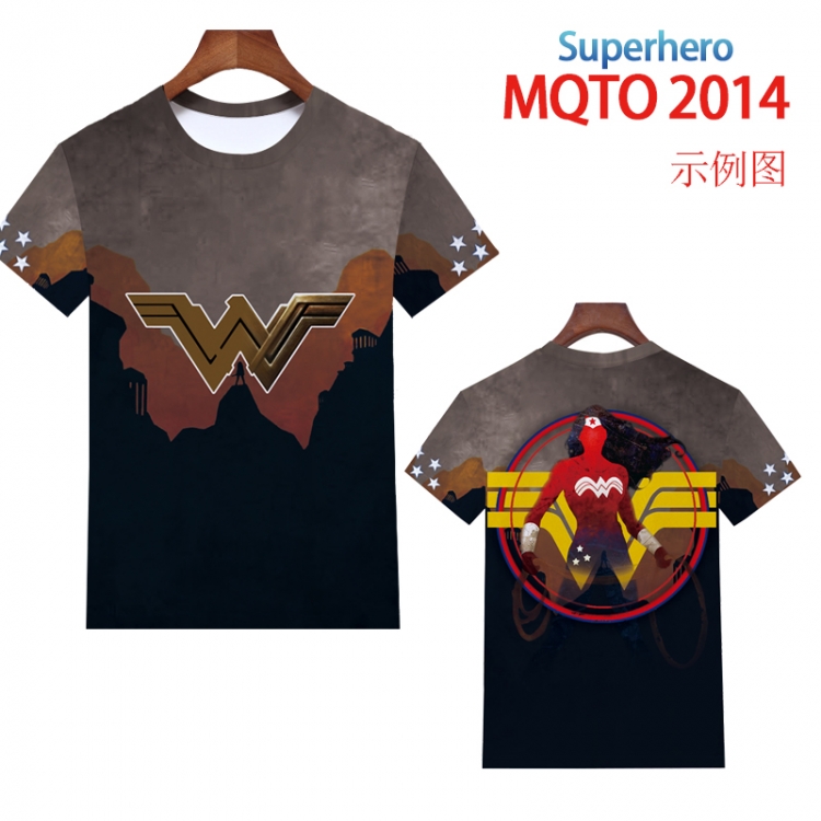 Super Hero Full color printing flower short sleeve T-shirt 2XS-4XL, 9 sizes MQTO2014