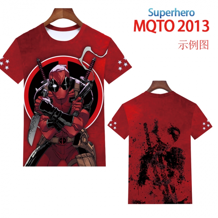 Super Hero Full color printing flower short sleeve T-shirt 2XS-4XL, 9 sizes MQTO2013