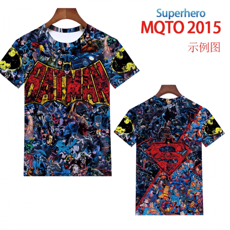 Super Hero Full color printing flower short sleeve T-shirt 2XS-4XL, 9 sizes MQTO2015