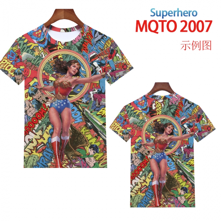 Super Hero Full color printing flower short sleeve T-shirt 2XS-4XL, 9 sizes MQTO2007