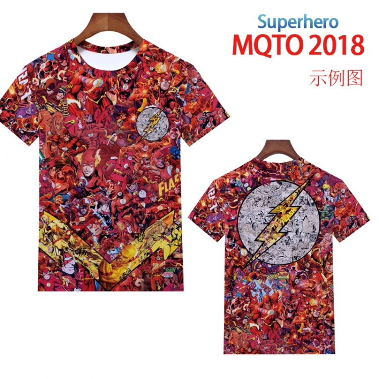 Super Hero Full color printing flower short sleeve T-shirt 2XS-4XL, 9 sizes MQTO2018