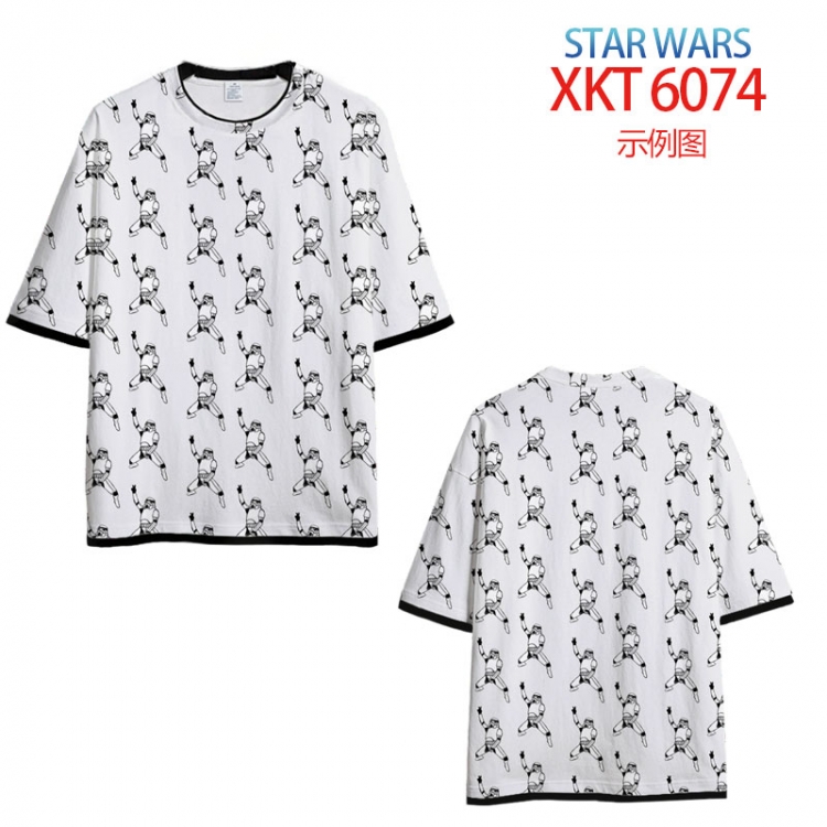 Star Wars  Loose short-sleeved T-shirt with black (white) edge 9 sizes from S to 6XL XKT6074