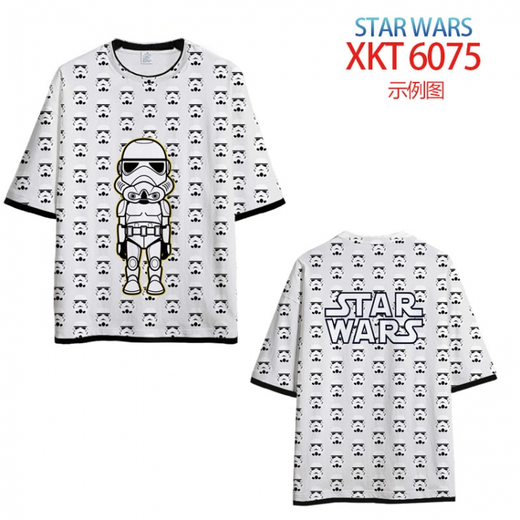 Star Wars Loose short-sleeved T-shirt with black (white) edge 9 sizes from S to 6XL XKT6075