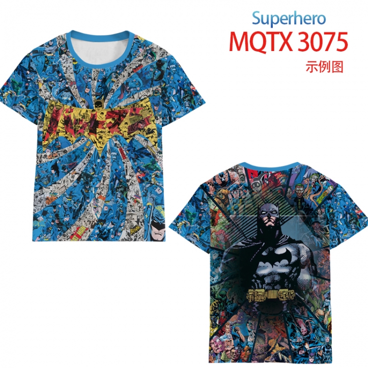 Super Hero Full color prin ting flower short sleeve T-shirt S-5XL, 8 sizes MQTX3075