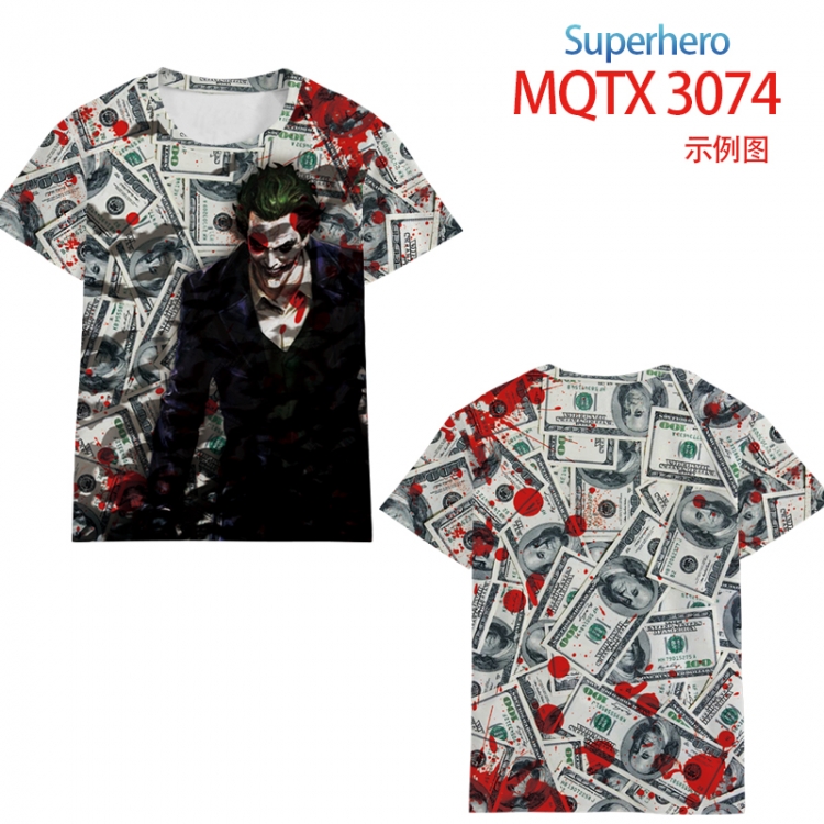 Super Hero Full color prin ting flower short sleeve T-shirt S-5XL, 8 sizes MQTX3074