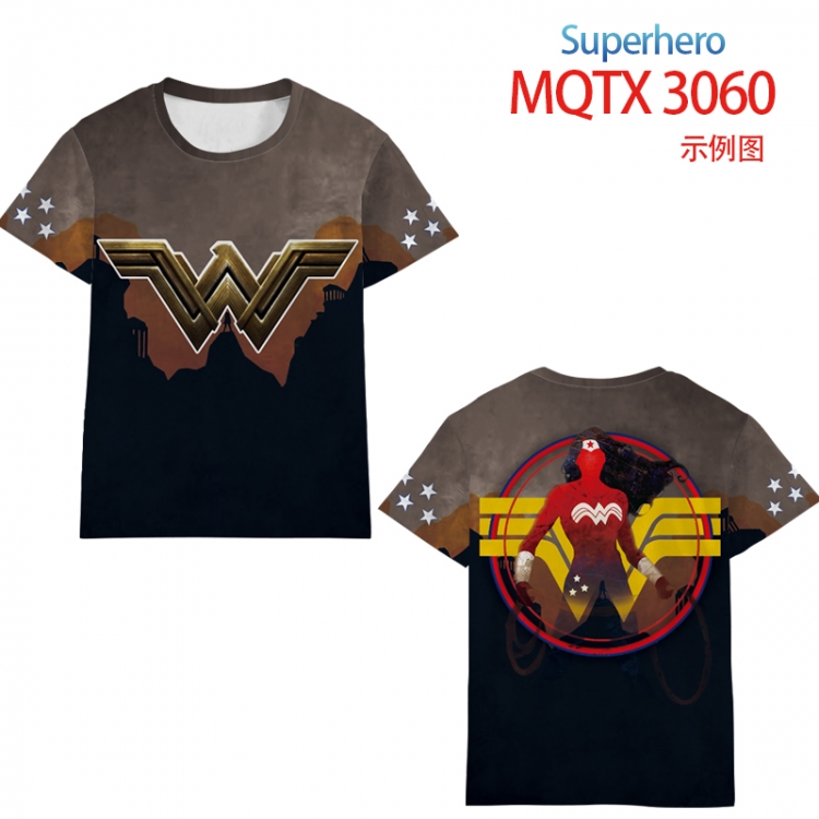 Super Hero Full color prin ting flower short sleeve T-shirt S-5XL, 8 sizes MQTX 3060