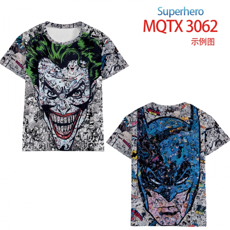 Super Hero Full color prin ting flower short sleeve T-shirt S-5XL, 8 sizes MQTX 3062