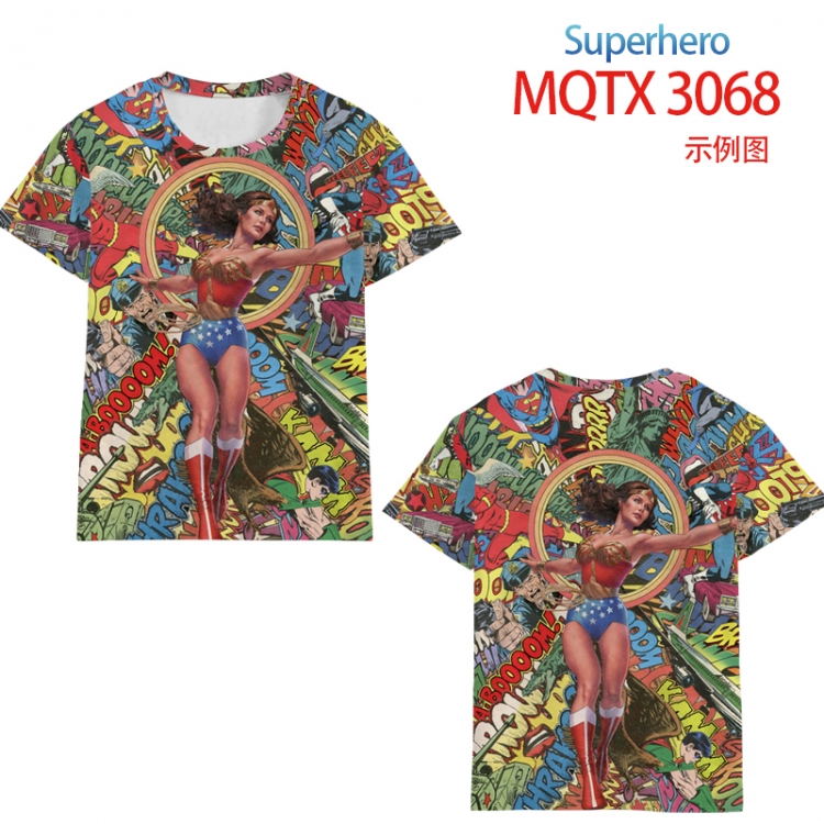 Super Hero Full color prin ting flower short sleeve T-shirt S-5XL, 8 sizes MQTX 3068