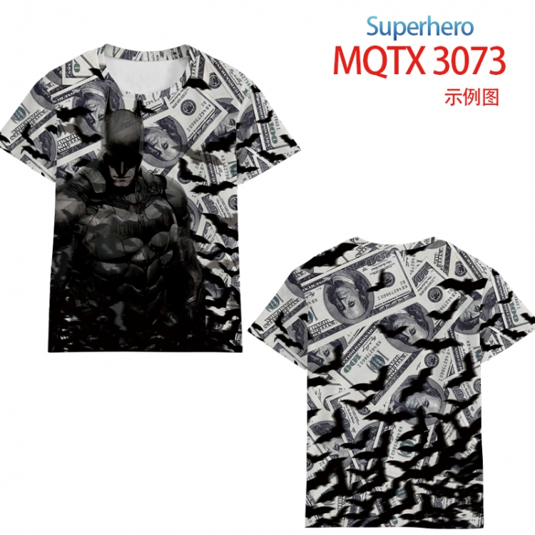 Super Hero Full color prin ting flower short sleeve T-shirt S-5XL, 8 sizes MQTX3073