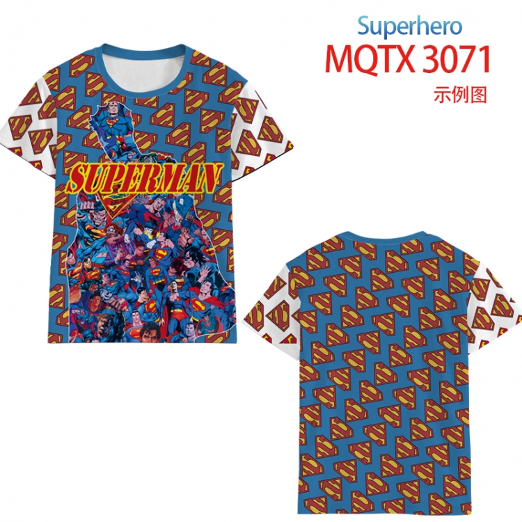 Super Hero Full color prin ting flower short sleeve T-shirt S-5XL, 8 sizes MQTX3071
